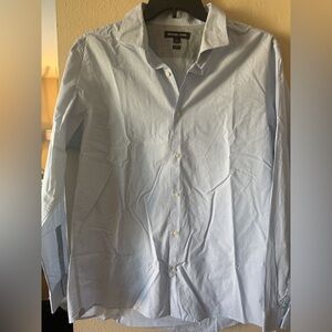 Michael Kors Men's Light Blue Pinstripe Dress Shirt